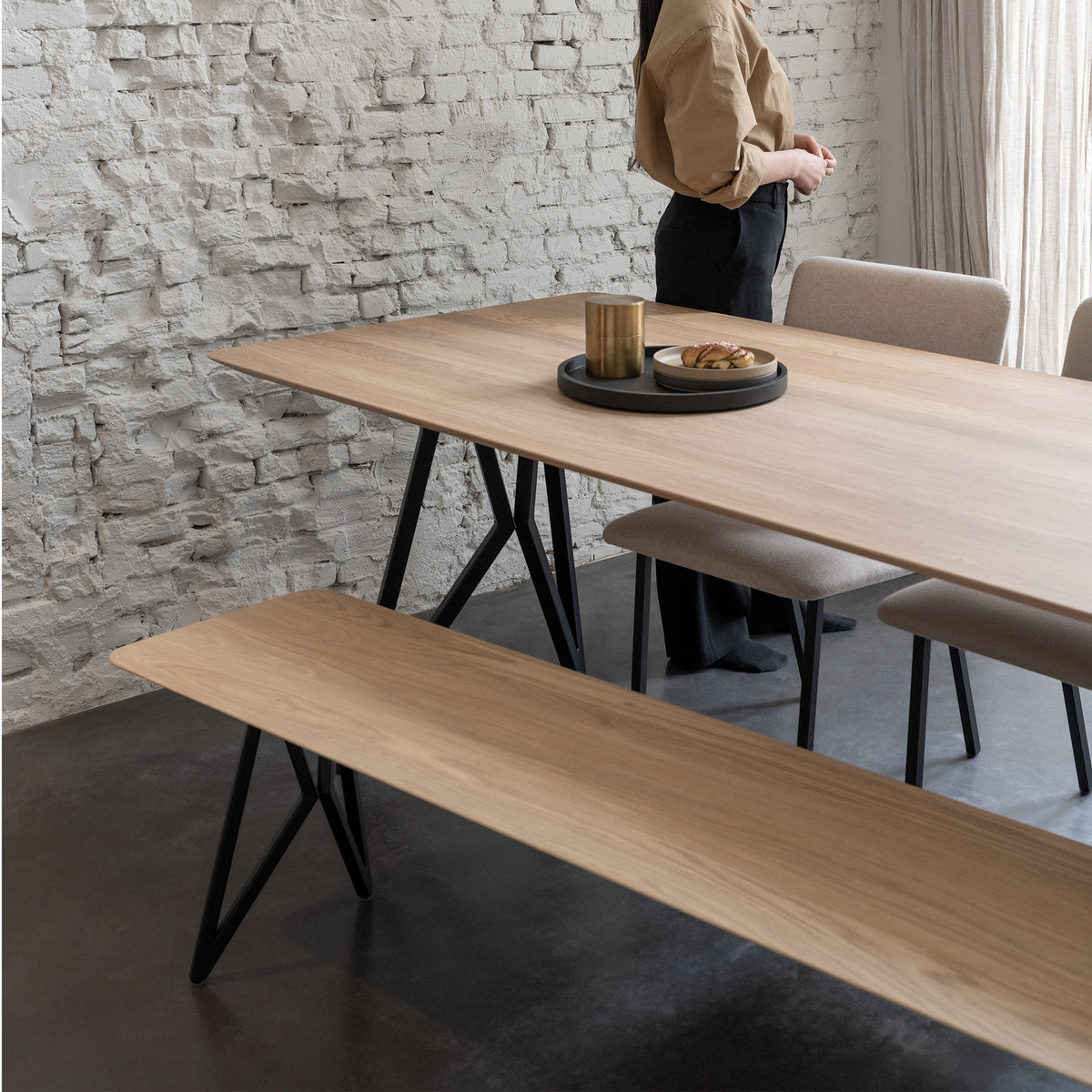 Butterfly eetkamerbank Eiken naturel lak 140cm