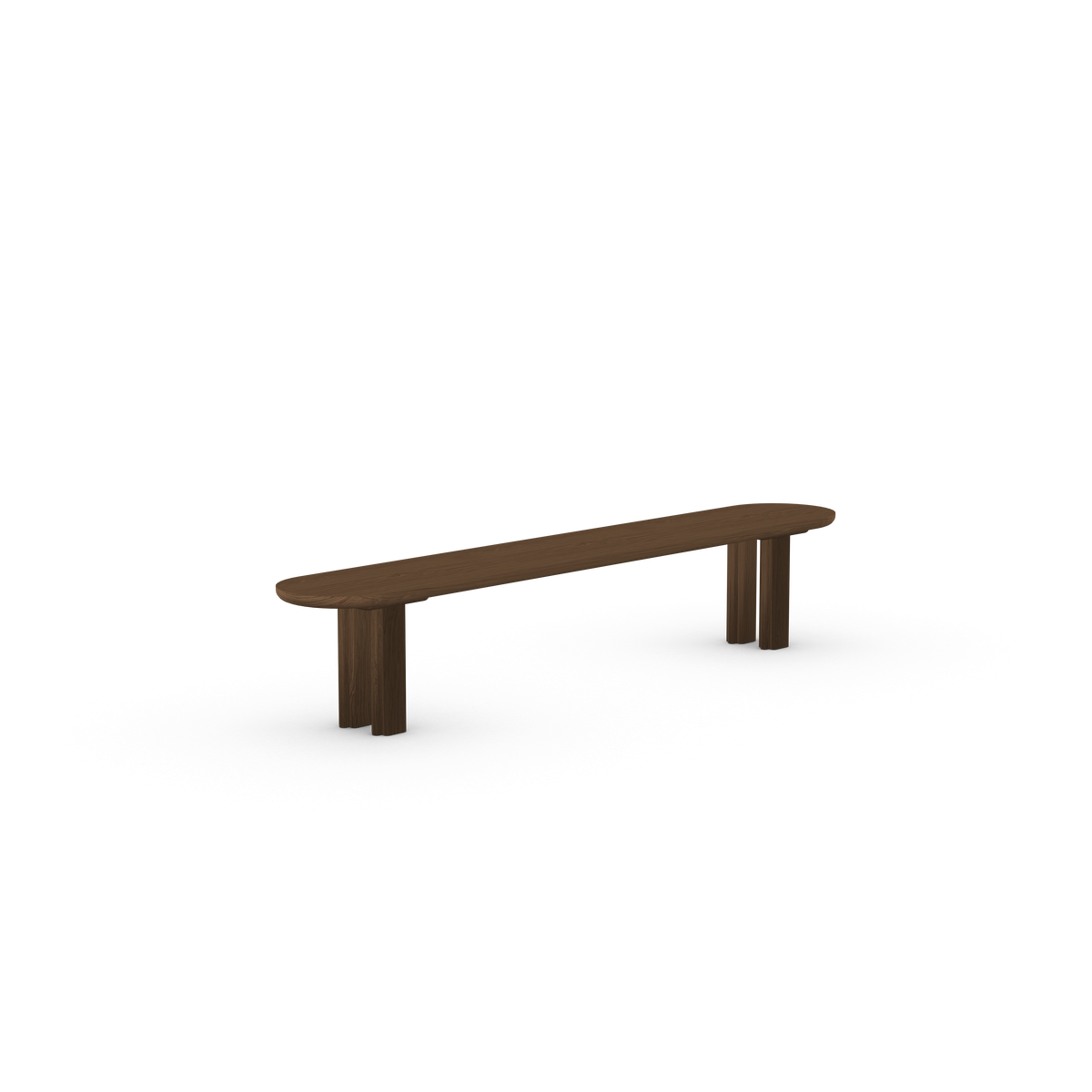 Paste eetkamerbank Eiken donker bruine beits 180cm radius