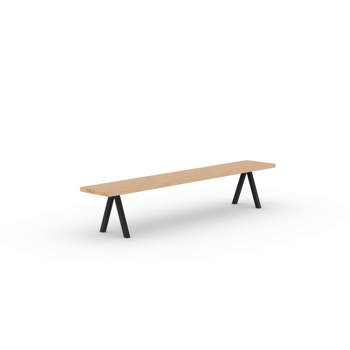 Slim X-type eetkamerbank Eiken hardwax olie natural light 200cm
