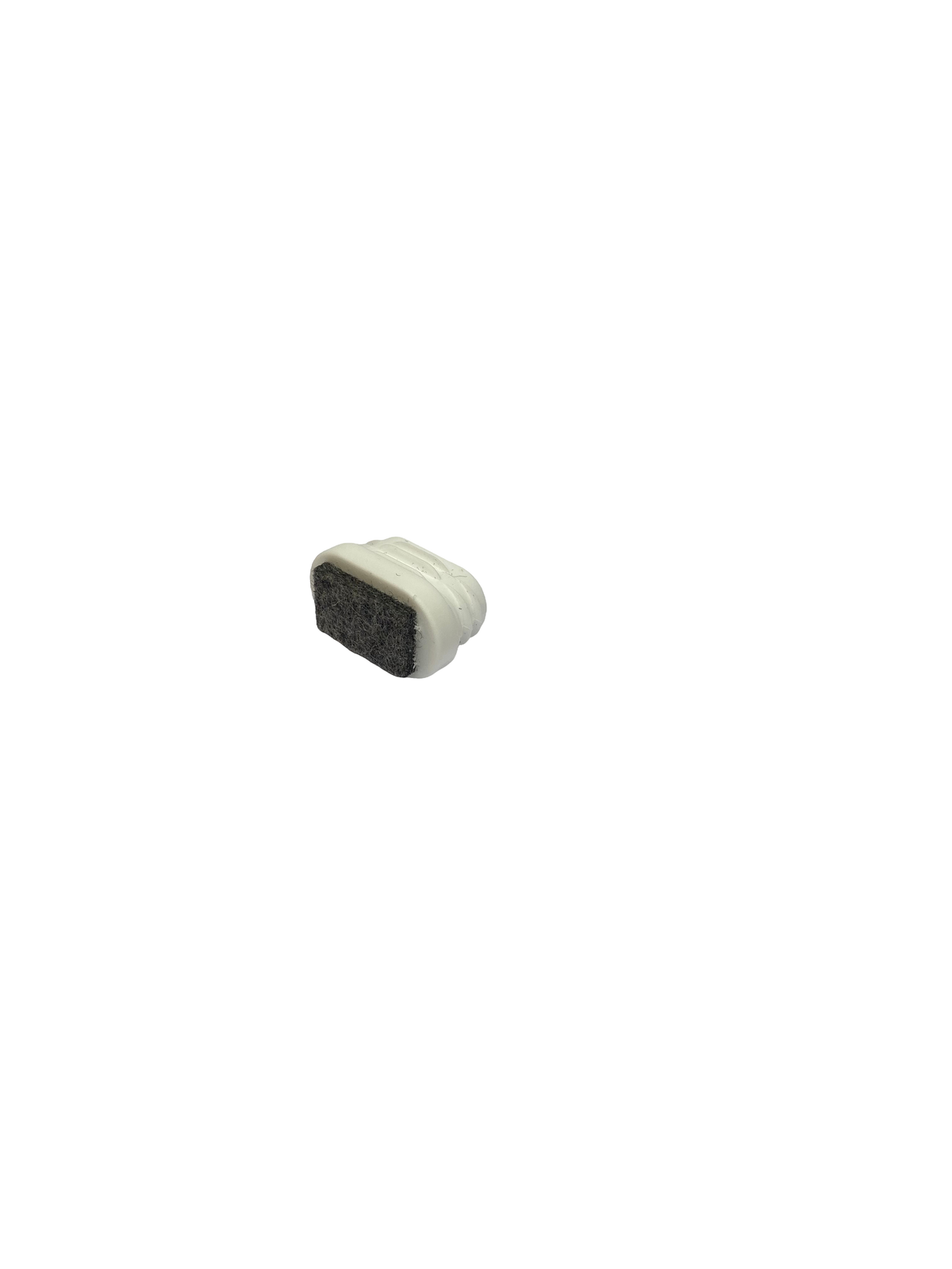 Oval felt cap with rectangular felt white