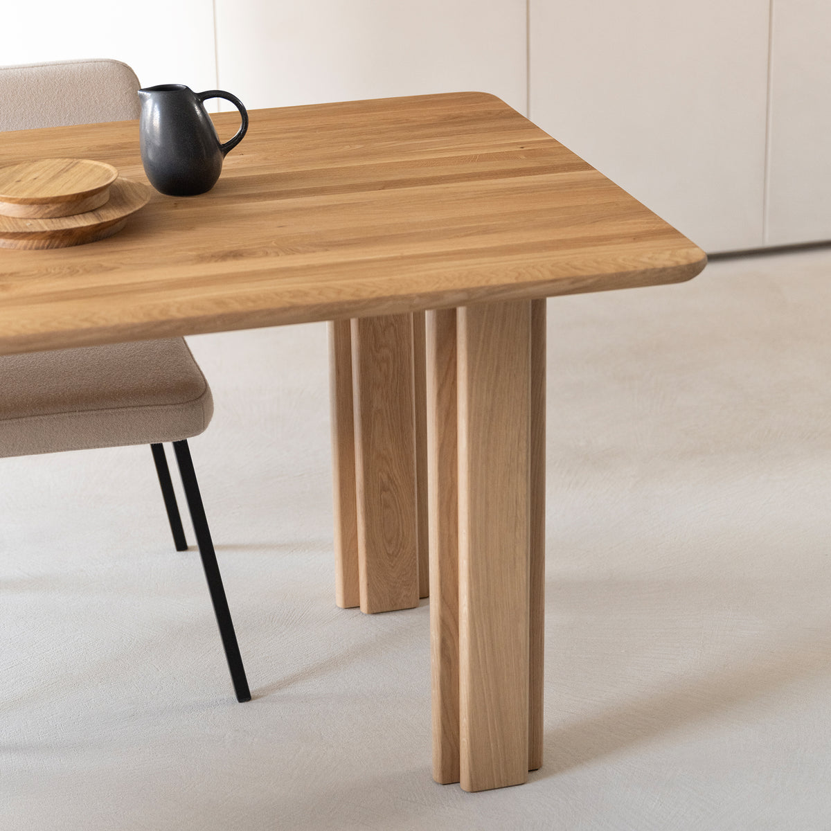 Paste eetkamerbank Eiken donker bruine beits 180cm radius