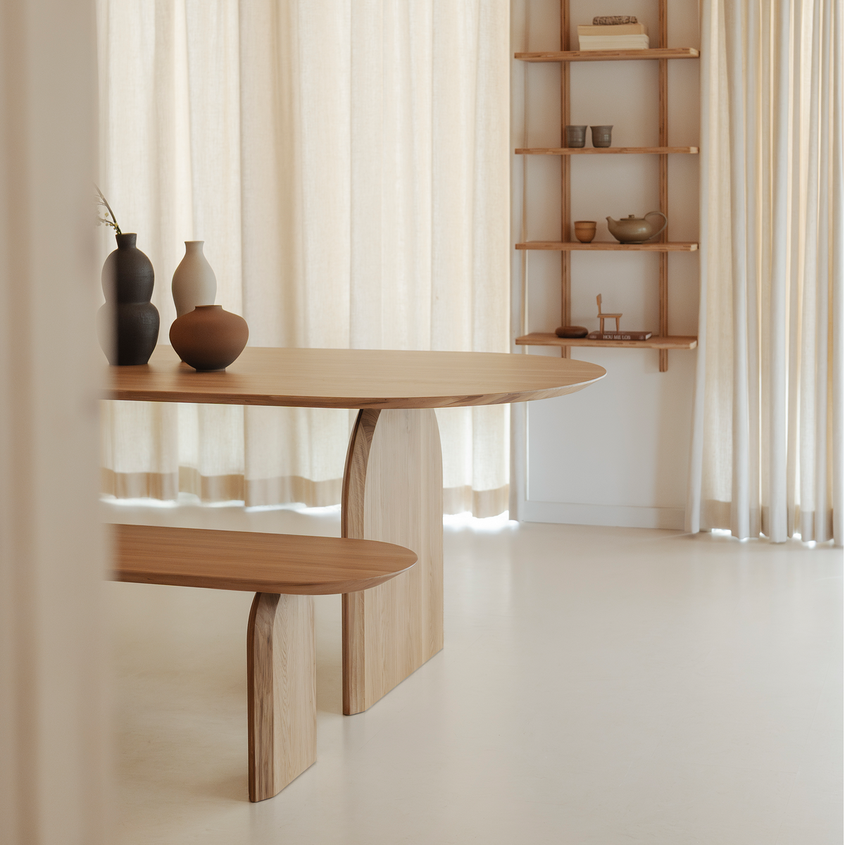 Slot Flat Oval Eiken hardwax olie natural light eettafel