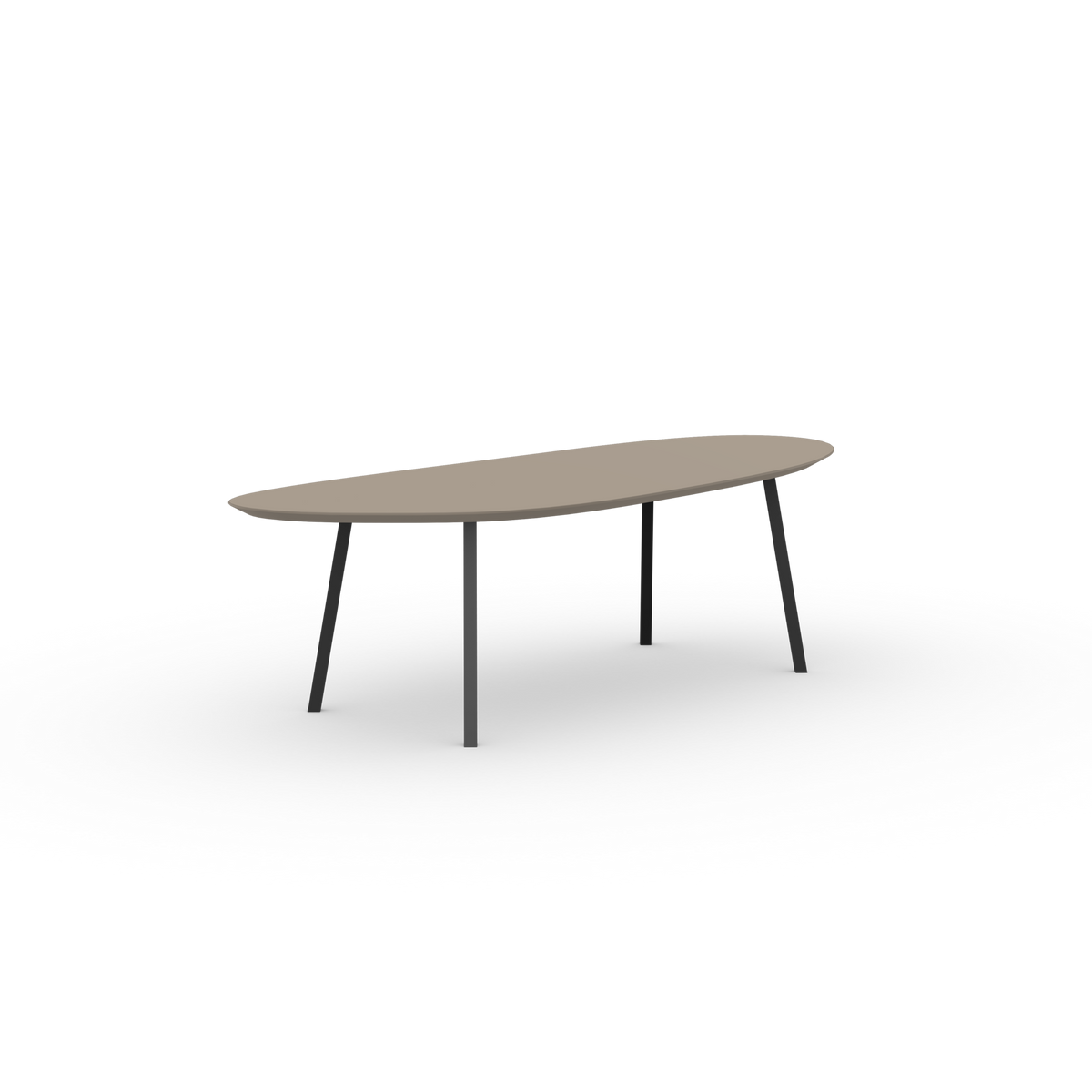 New Classic Blob HPL Fenix Beige Arizona Steel black powder coating dining table