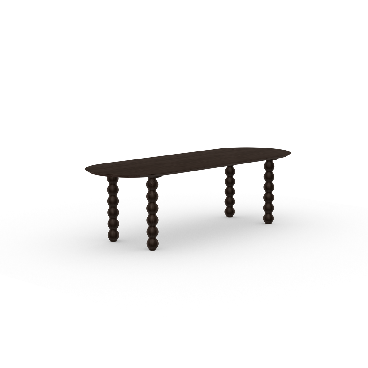 Turn Flat Oval Eiken gerookte beits eettafel