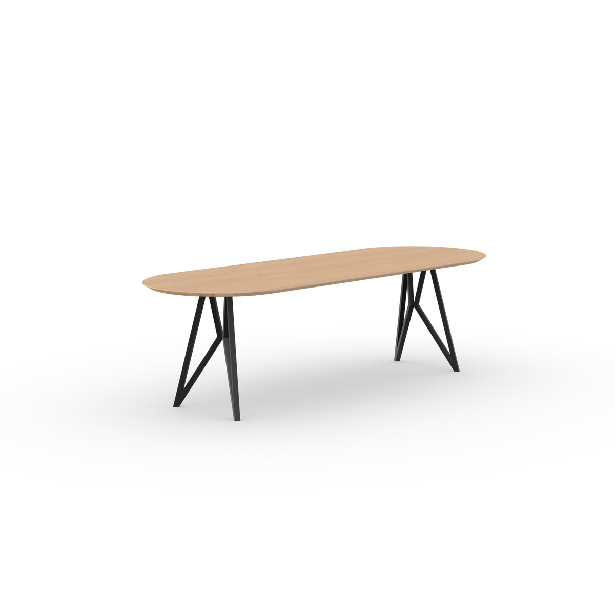 Butterfly Flat Oval Eiken hardwax olie natural light Staal zwarte poedercoating eettafel
