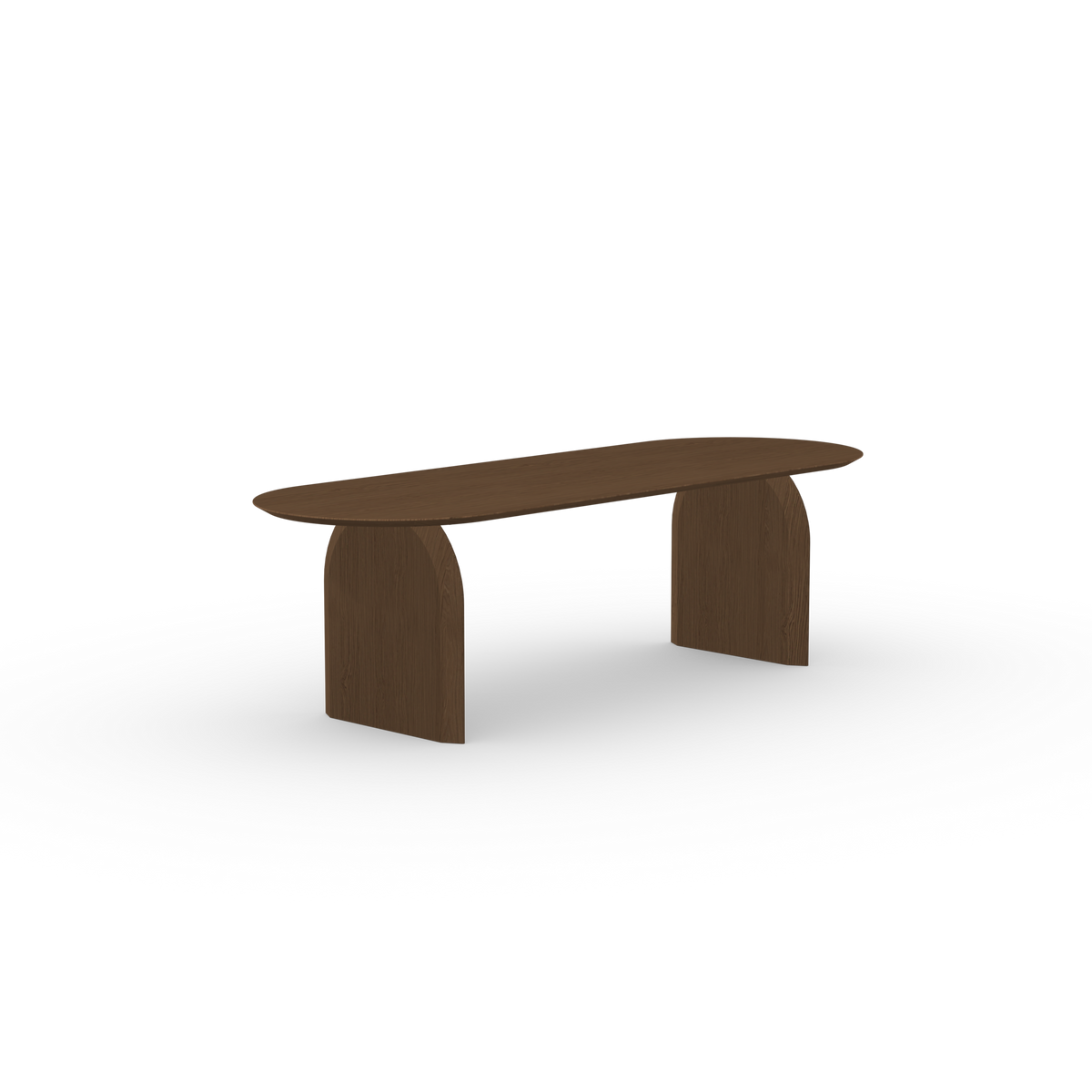 Slot Flat Oval Eiken donker bruine beits eettafel