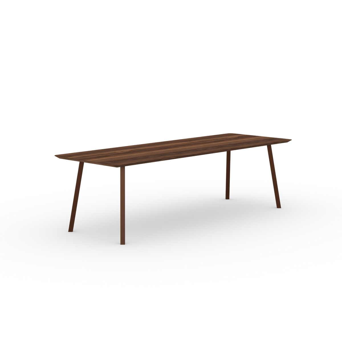 New Classic Rechthoekig Walnoot naturel lak Staal bruine poedercoating eettafel