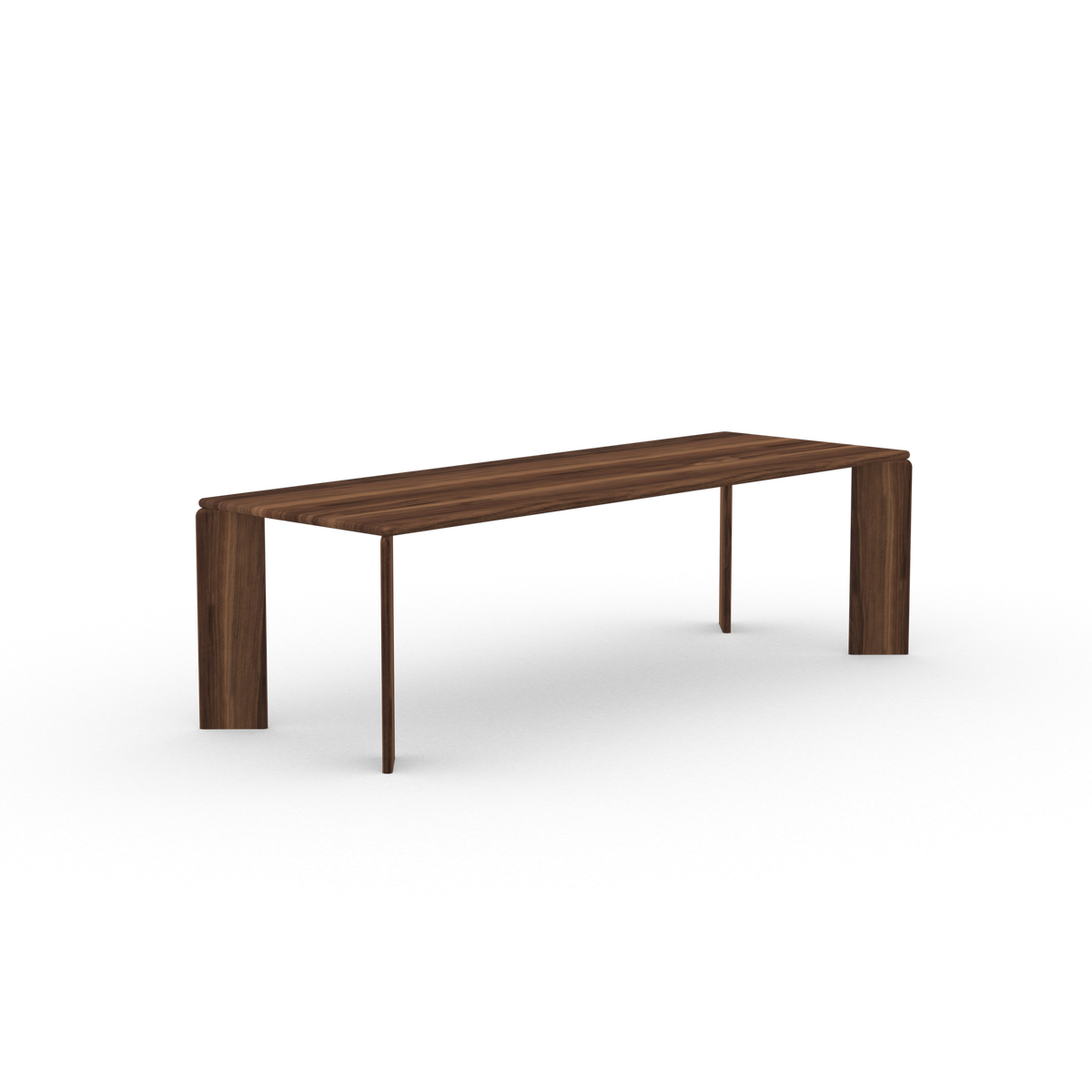 Soft Rechthoekig Walnoot naturel lak eettafel