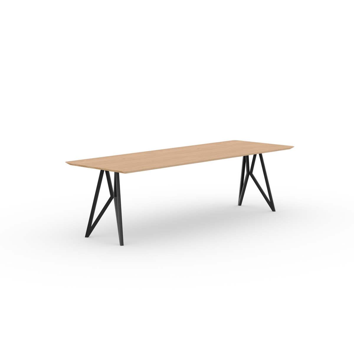 Butterfly Rechthoekig Eiken hardwax olie natural light Staal zwarte poedercoating eettafel