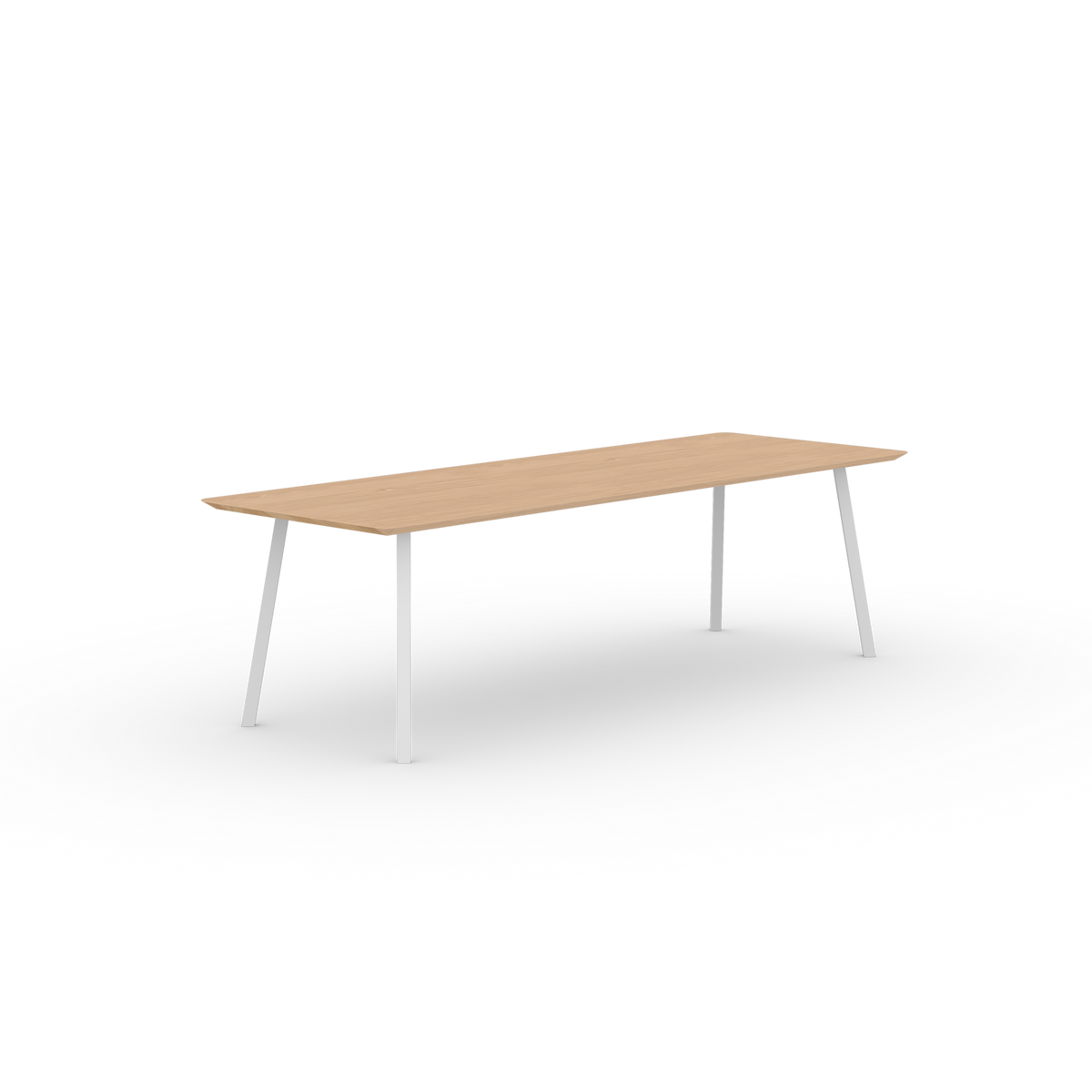 New Classic Rectangular Oak hardwax oil natural light Steel white powder coating dining table