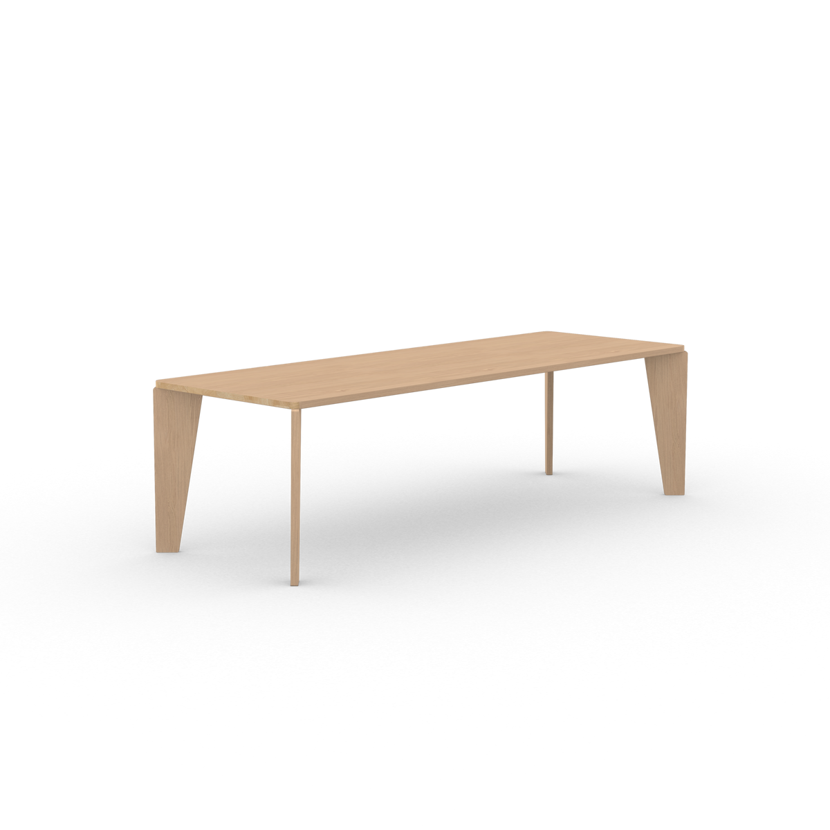 Taper Rectangular Oak hardwax oil natural light dining table