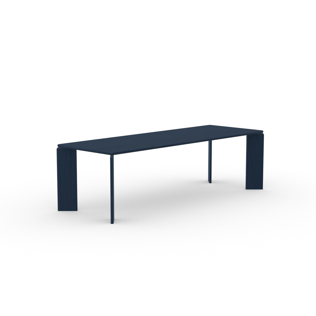Soft Rechthoekig Eiken blauwe lak eettafel