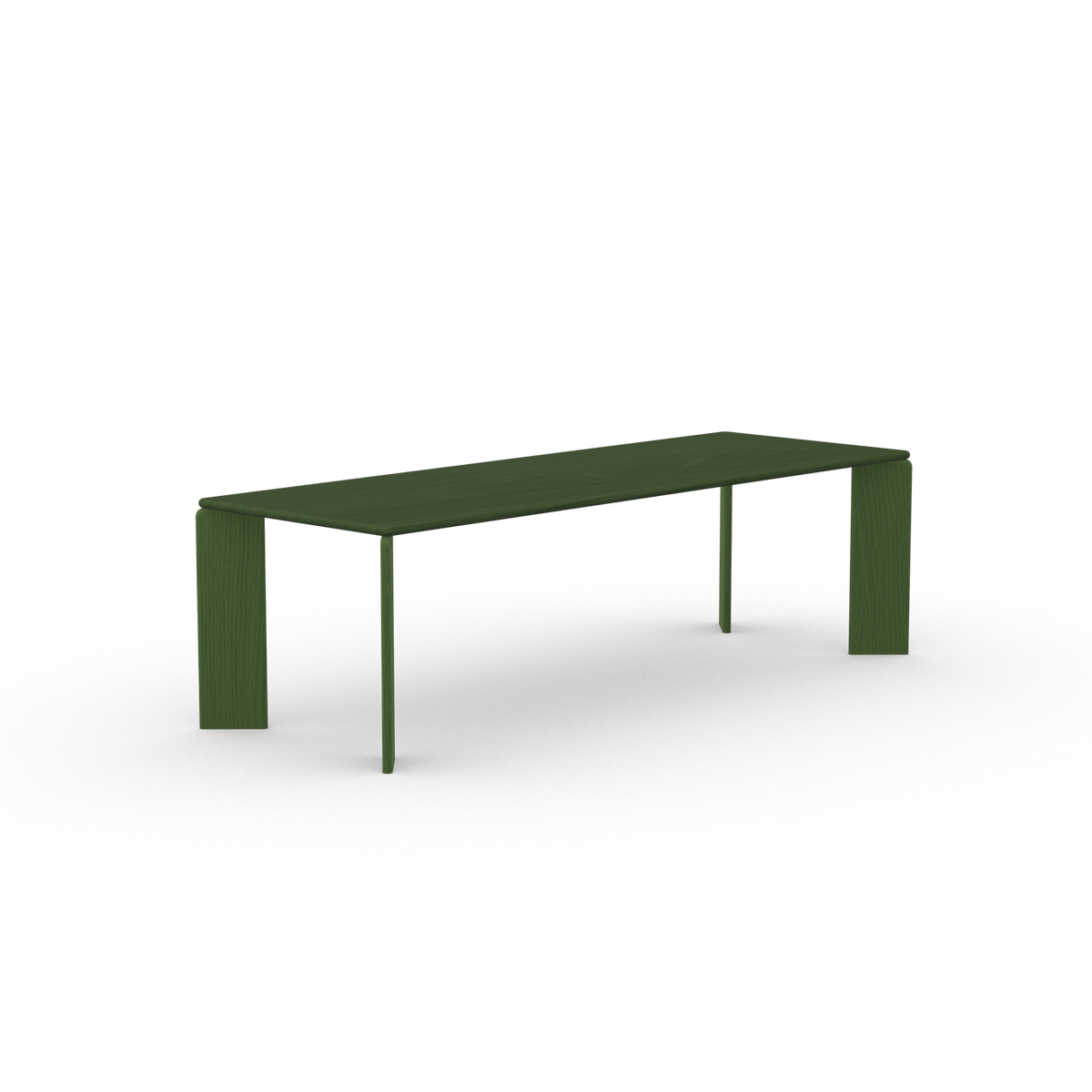 Soft Rechthoekig Eiken groene lak eettafel