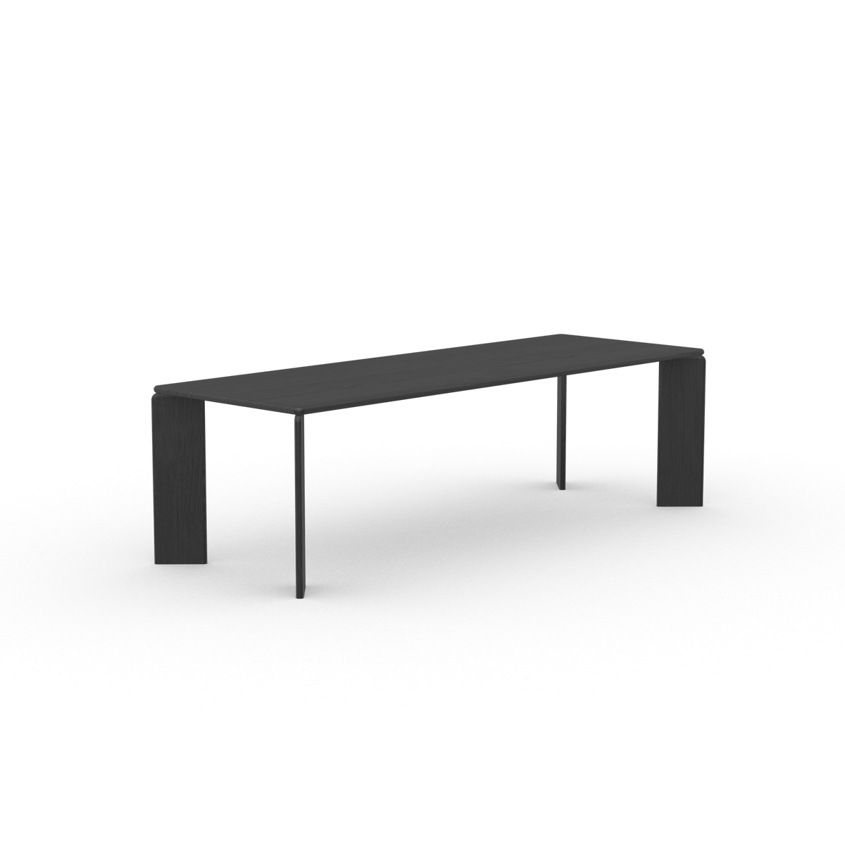 Soft Rechthoekig Eiken zwarte beits eettafel
