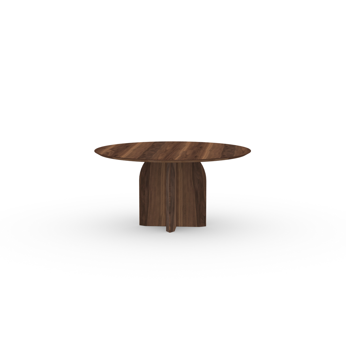 Slot Quadpod Round Walnut natural lacquer dining table