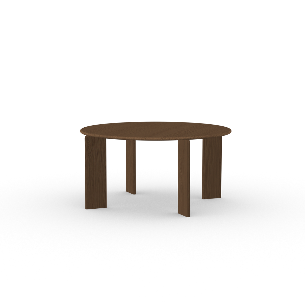 Soft Quadpod Round Oak Smoked Stain Dining Table